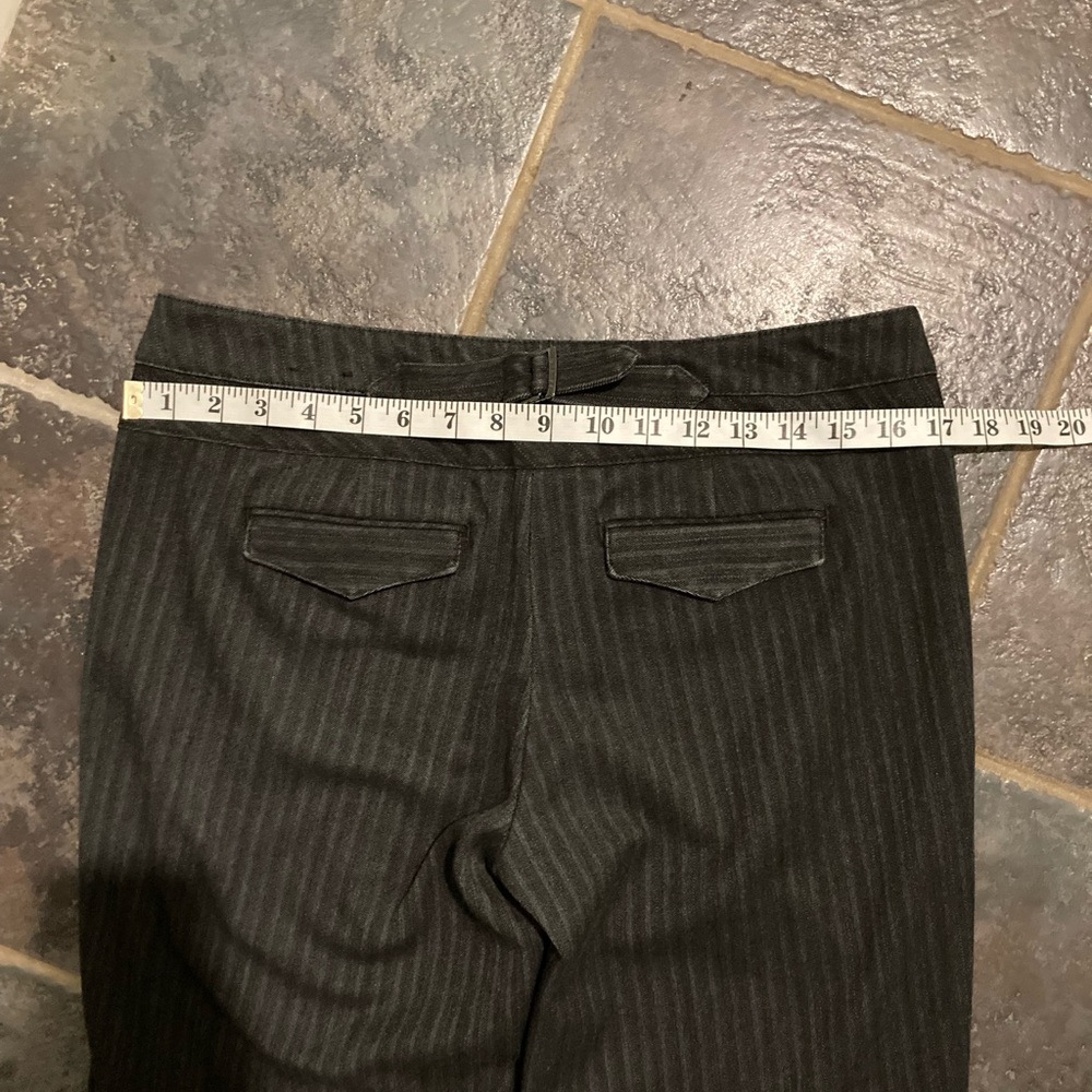 Express Editor Dark Grey Pinstriped Pants Size 8 - image 7